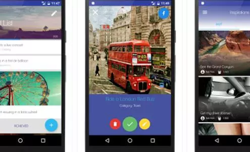 Gameplay screenshot from buckist best bucket list App for Android