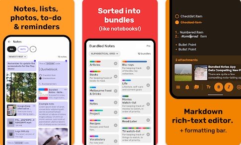 Gameplay screenshot from bundled notes lists to do for Android