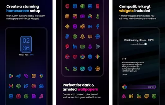 Gameplay screenshot from caelus duotone icon pack for Android