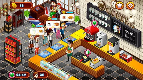Gameplay screenshot from cafe panic cooking restaurant for Android