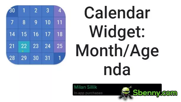  Calendar Widget: Month/Agenda