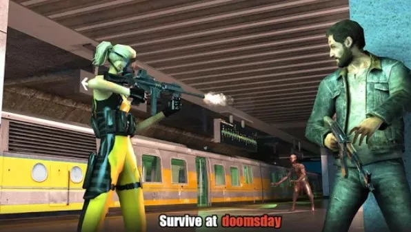 Gameplay screenshot from call of dead zombie shooting games for Android