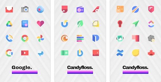 Gameplay screenshot from candyfloss icon pack for Android