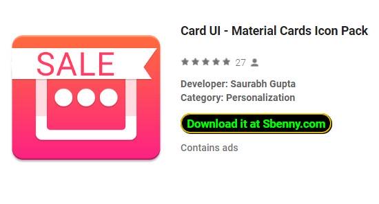 Card UI - Material Cards Icon Pack