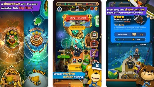 Gameplay screenshot from cartoon fishing just for fun for Android