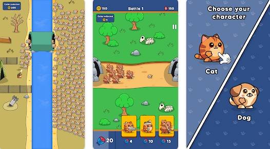 Gameplay screenshot from cats vs dogs evolution for Android