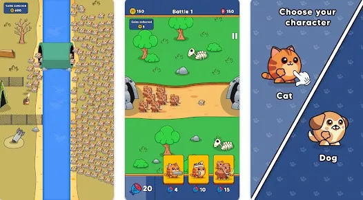 Gameplay screenshot from cats vs dogs evolution for Android