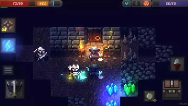 Gameplay screenshot from caves roguelike for Android