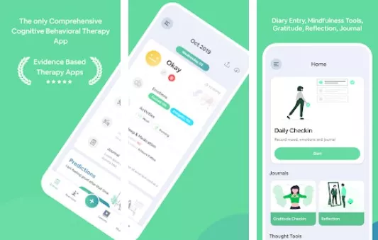 Gameplay screenshot from cbt companion cognitive behavioral therapy app for Android