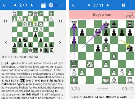 Gameplay screenshot from chess tactics in slav defense for Android