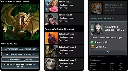 Gameplay screenshot from choice games cyoa style play for Android