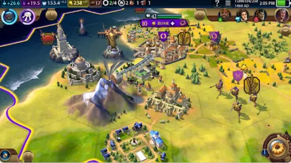 Gameplay screenshot from civilization vi build a city for Android