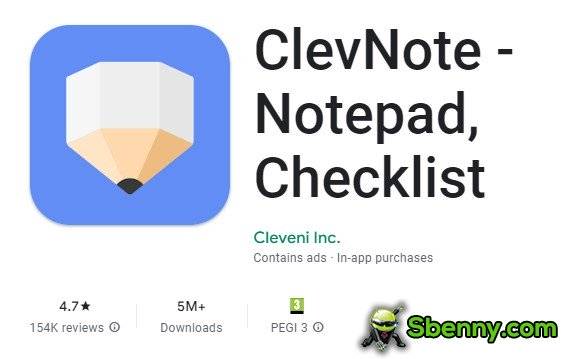 clevnote notepad checklist