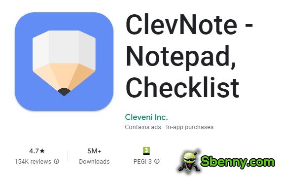 clevnote notepad checklist