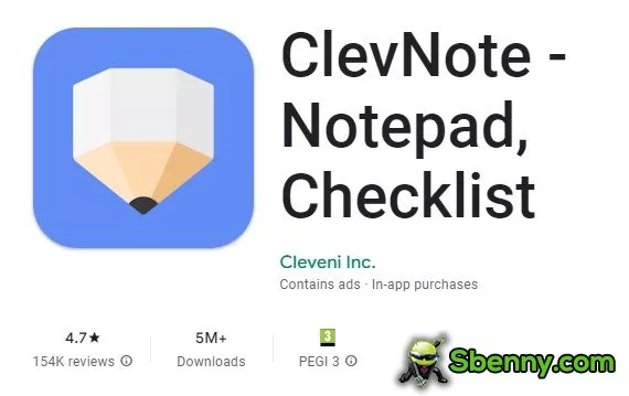 clevnote notepad checklist