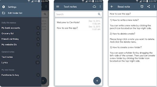 Gameplay screenshot from clevnote notepad checklist for Android