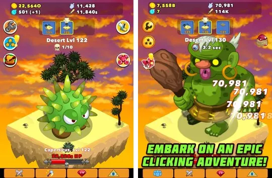 Gameplay screenshot from clicker heroes for Android