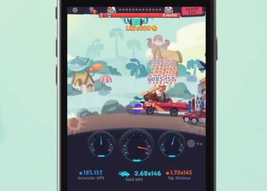 Gameplay screenshot from clicker racing for Android