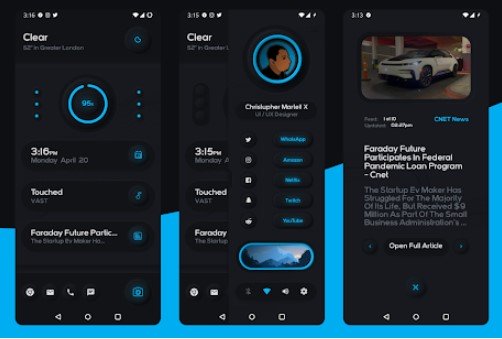 Gameplay screenshot from cmx neumorphic ui klwp theme for Android