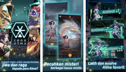 Gameplay screenshot from code atma indonesian horror idle rpg for Android