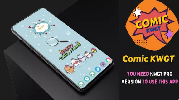 Gameplay screenshot from comic kwgt cartoon inspired for Android