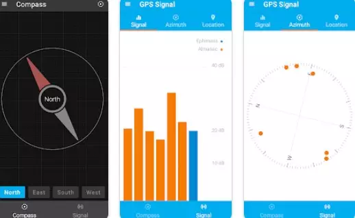 Gameplay screenshot from compass and gps tools for Android