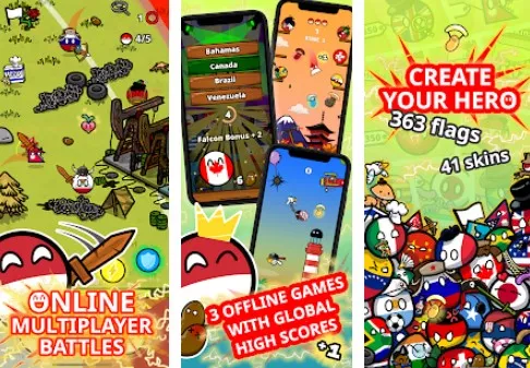 Gameplay screenshot from countryball potato mayhem for Android
