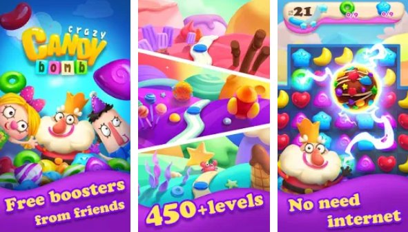  Crazy Candy Bomb - Sweet match 3 game