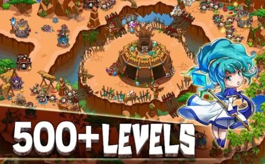 Gameplay screenshot from crazy defense heroes tower defense strategy td for Android