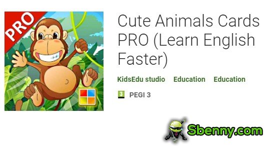  Cute Animals Cards PRO (Learn English Faster)