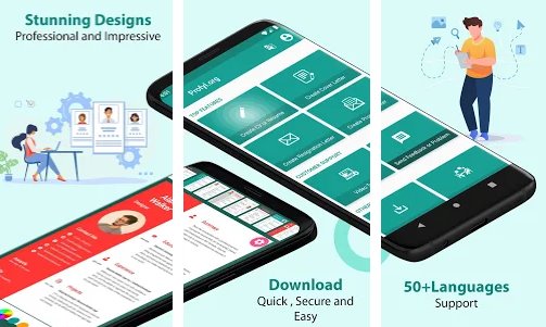 Gameplay screenshot from cv maker resume builder pdf template format editor for Android