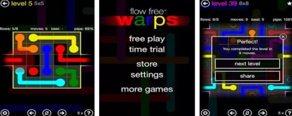 Gameplay screenshot from flow free warps for Android