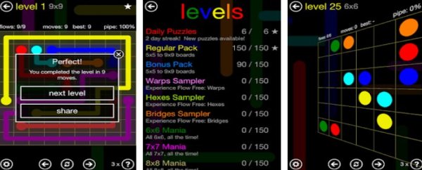 Gameplay screenshot from flow free for Android