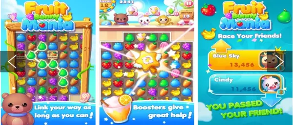 Gameplay screenshot from fruit bunny mania for Android