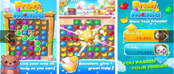 Gameplay screenshot from fruit bunny mania for Android