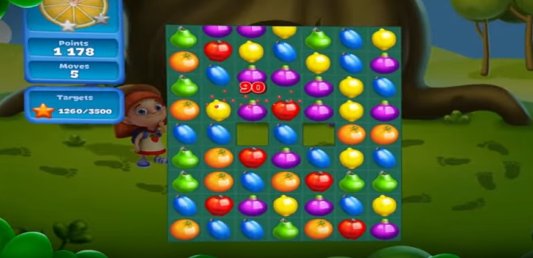 Gameplay screenshot from fruit land match 3 for vk for Android