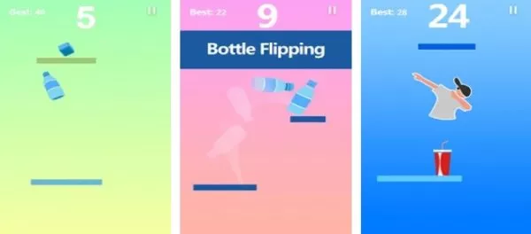 Gameplay screenshot from flip water bottle for Android