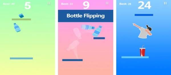 Gameplay screenshot from flip water bottle for Android