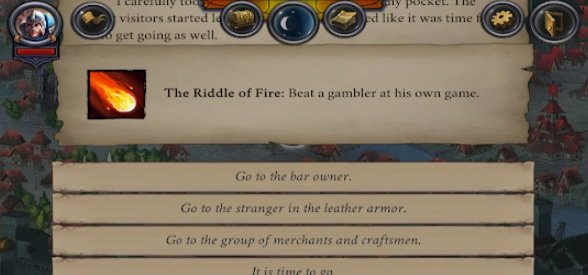 Gameplay screenshot from dust and salt battle for murk gamebook for Android