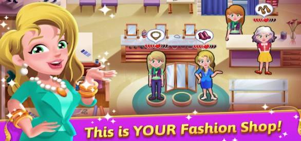 Gameplay screenshot from fashion salon dash fashion shop simulator game for Android