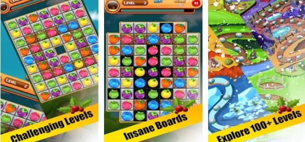 Gameplay screenshot from farm mania 2019 fruit match 3 game for Android