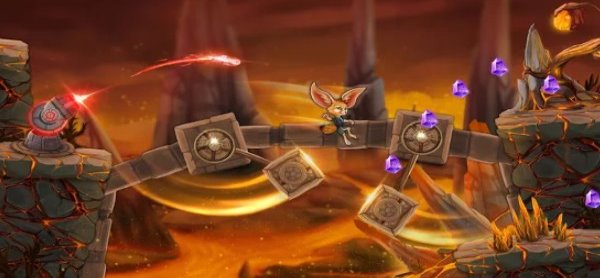 Gameplay screenshot from fin and ancient mystery pplatformer adventure for Android