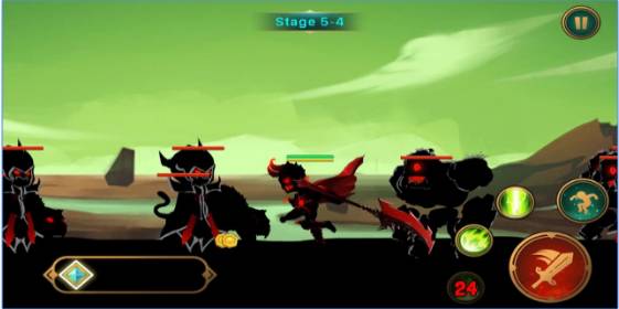 Gameplay screenshot from demon warrior for Android