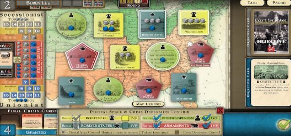 Gameplay screenshot from fort sumter the secession crisis for Android