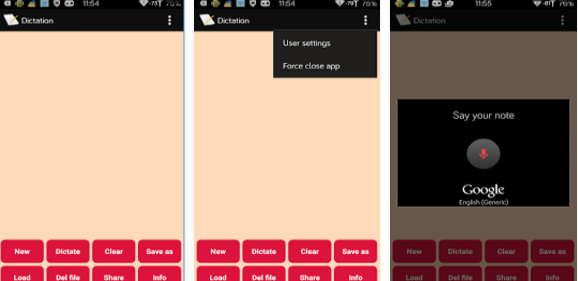 Gameplay screenshot from dictation by voice for Android