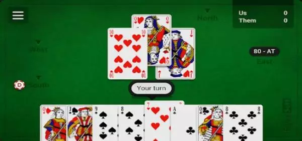 Gameplay screenshot from french coinche for Android
