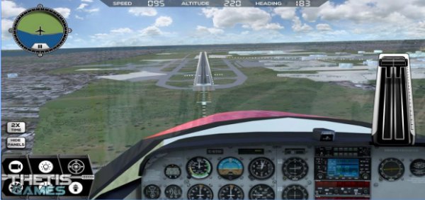 Gameplay screenshot from flight simulator flywings 2017 for Android