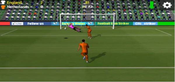 Gameplay screenshot from football club striker for Android