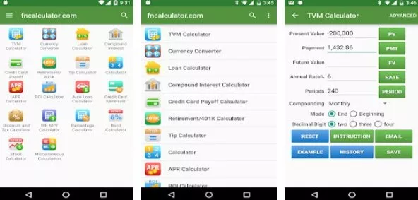 Gameplay screenshot from financial calculators pro for Android