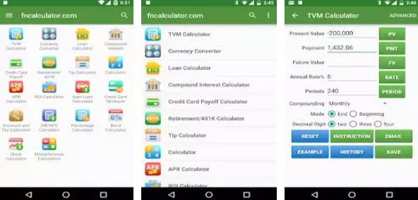 Gameplay screenshot from financial calculators pro for Android